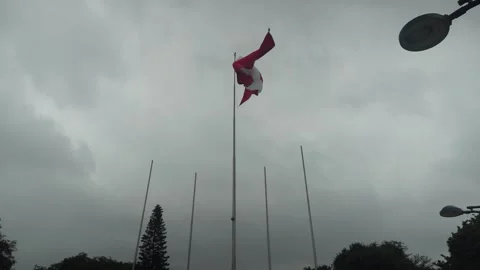 Big Peru Flag Video stock 340544707