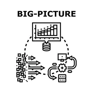 Big picture concept visualizing data analysis process イラスト素材