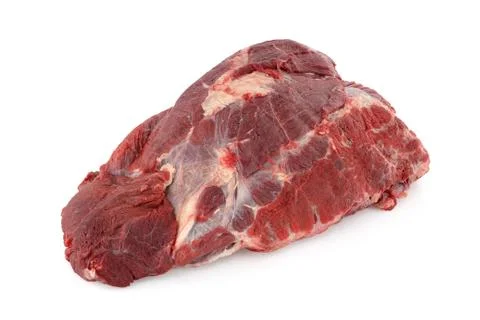 Big piece of beef on a white background Stock Photos