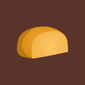 Big piece of noble cheese. Vector illustration. Semi-hard cheese in a reali.. Stock Illustration
