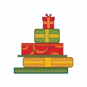 Big pile of presents Illustrazione stock