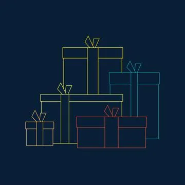 Big pile of presents Stock Illustration