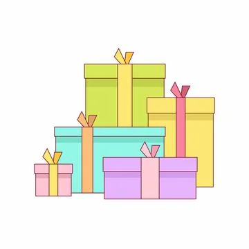 Big pile of presents Stock Illustration