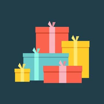 Big pile of presents Stock Illustration