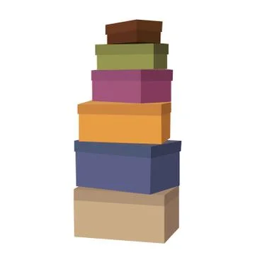 Big pile of wrapped gift boxes decorated Stock Illustration