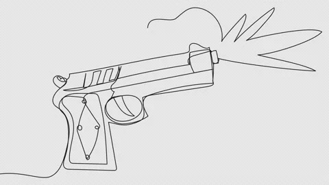 Big pistol one line Stock Footage 161905426