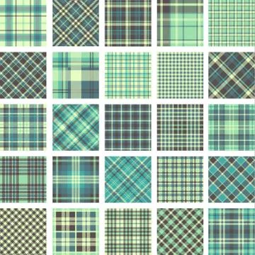 Big plaid pattern set Stock Illustration