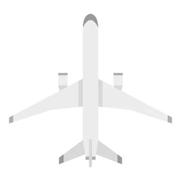 Big plane icon, flat style Stock Illustration