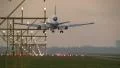 Big plane landing in the evening HD Footage