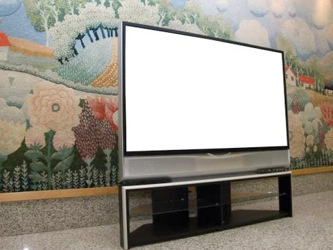 Big plasma screen with empty space to write message Stock Photos