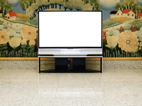 Big plasma screen with empty space to write message Stock Photos