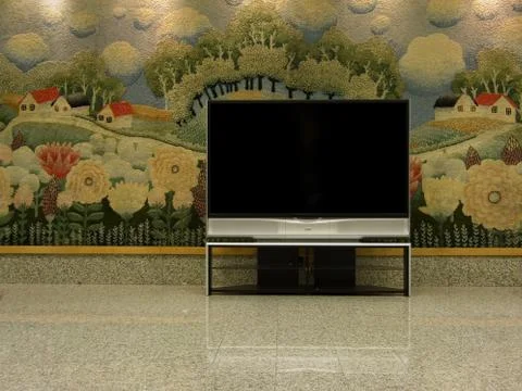 Big plasma tv with empty space to  write Stock Photos