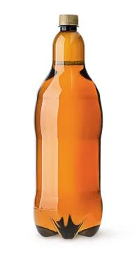 Big plastic bottle with beer Stock Photos