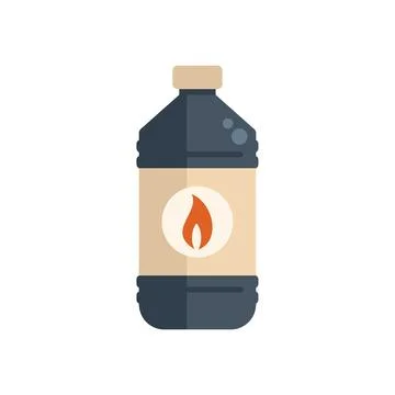 Big plastic bottle containing flammable liquid showing warning sign Stock Illustration