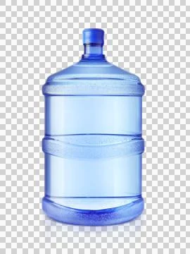 Big plastic bottle potable water transparent background Stock Illustration