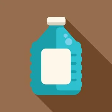 Big plastic detergent bottle with blank label and long shadow Stock Illustration