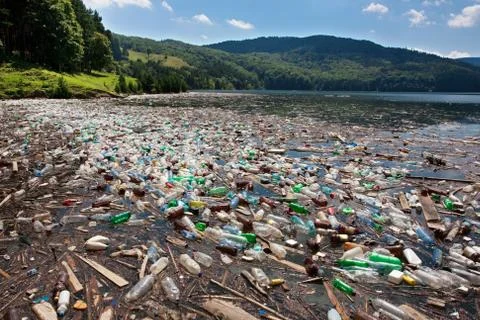Big plastic pollution Stock Photos