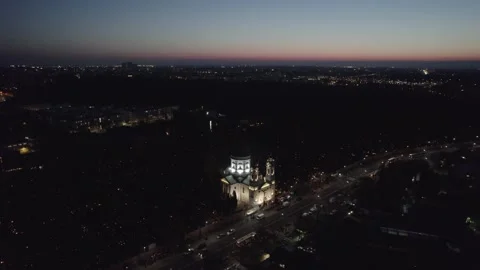 Big Polish Flag waving over the Warsaw, Poland Stock Footage 165422701