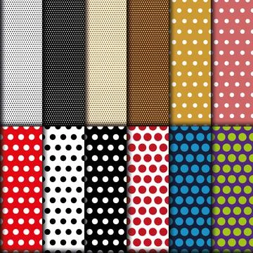Big polka dot seamless patterns set collection. Abstract backgrounds with Stock Illustration
