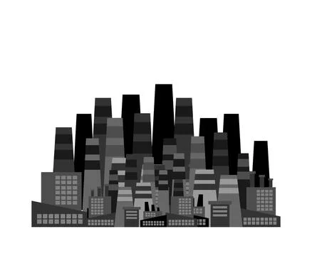 Big polluting factory. Concept manufacturing plant polluting the atmosphere Stock Illustration