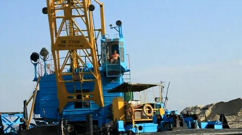 Big port crane Stock Footage 661906