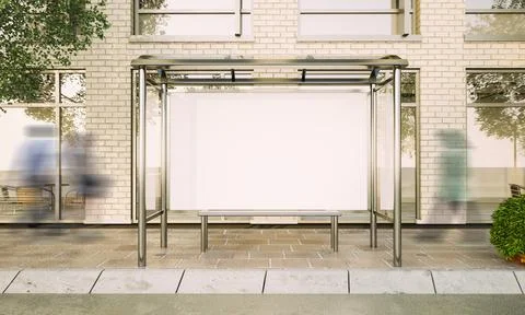 Big poster on bus stop Stock Illustration