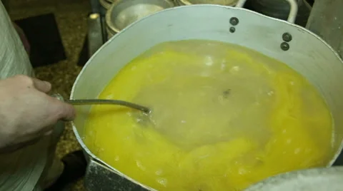 A big Pot of soup in the kitchen Stock Footage 32864291