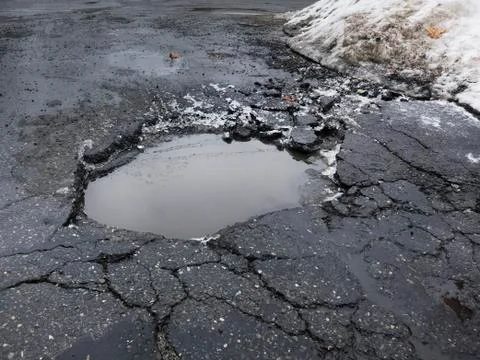 Big pothole Foto stock