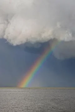 Big powerful storm clouds over the Lake Balaton of Hungary Stock Photos