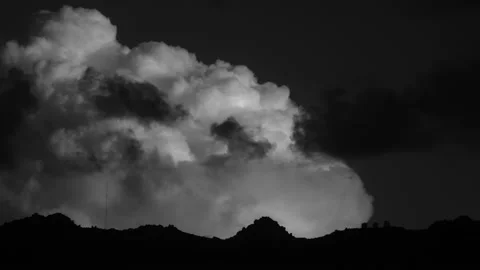 The big powerful storm clouds before a thunder-storm. Black and white. Stock Footage 144639408