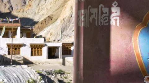 Big prayer wheel turning Stock Footage 127413079