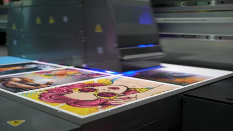 Big professional industrial printer Stock Footage 127789417