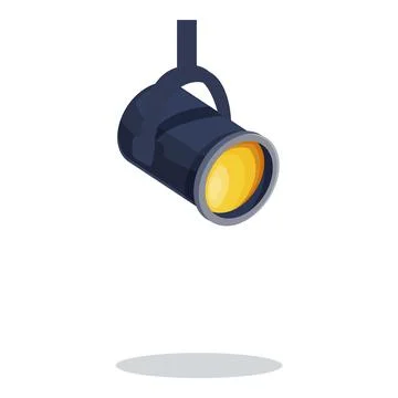 Big professional studio light hanging and lighting up Ilustração Stock