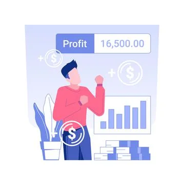 Big profit isolated concept vector illustration. Ilustración de archivo