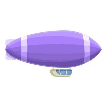 Big purple zeppelin dirigible is flying slowly in the sky Illustrazione stock