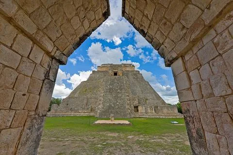 The big pyramide of Uxmal Stock Photos