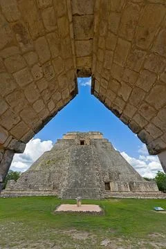 The big pyramide of Uxmal Stock Photos