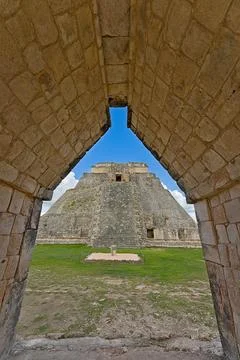 The big pyramide of Uxmal Stock Photos