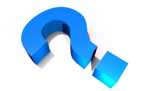Big question - 3d render blue question Stock Illustration