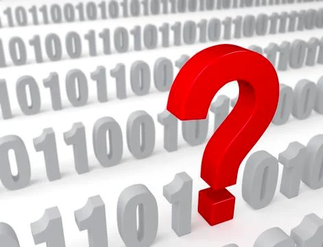 Big question in the data stream Illustrazione stock