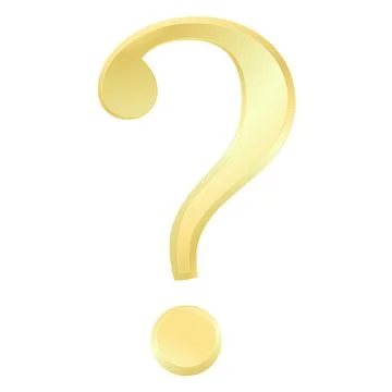 Big question mark made gold vector illustration in flat style isolated on white Stock Illustration