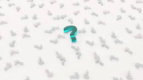Big Question Mark with Tiny Question Marks - Blue Stock Footage 265030136