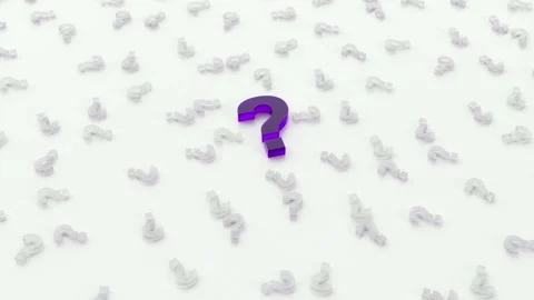 Big Question Mark with Tiny Question Marks - Purple Stock Footage 265030137