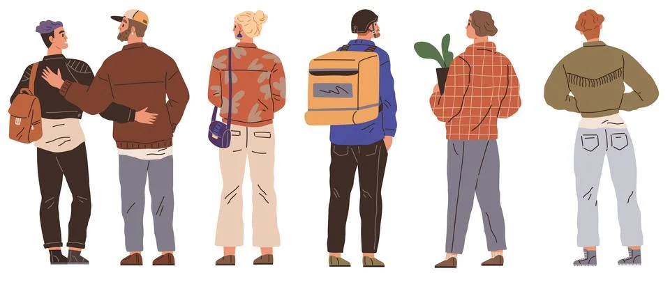 Big queue. As queue moved forward, crowd people shuffled along People in queue Illustrazione stock