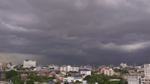 Big rain clouds is coming over the city. Stock Footage 108568637