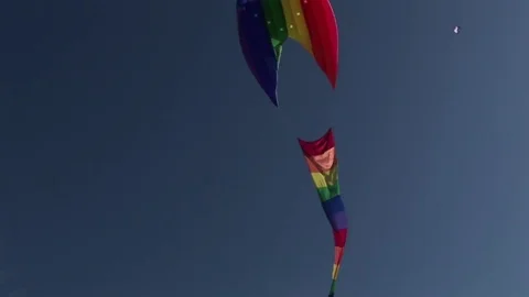 Big rainbow kite Stock Footage 72571541