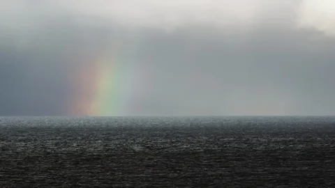 Big rainbow at sea Video stock 94684182