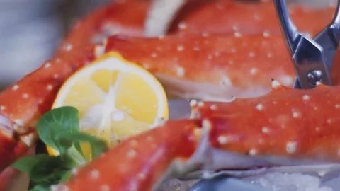 Big ready crab on ice. Stock Footage 131412120