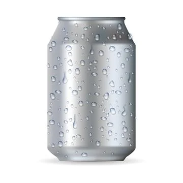 Big realistic can with drops Stock Illustration