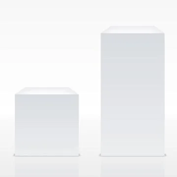 Big Realistic White Cube Stock Illustration